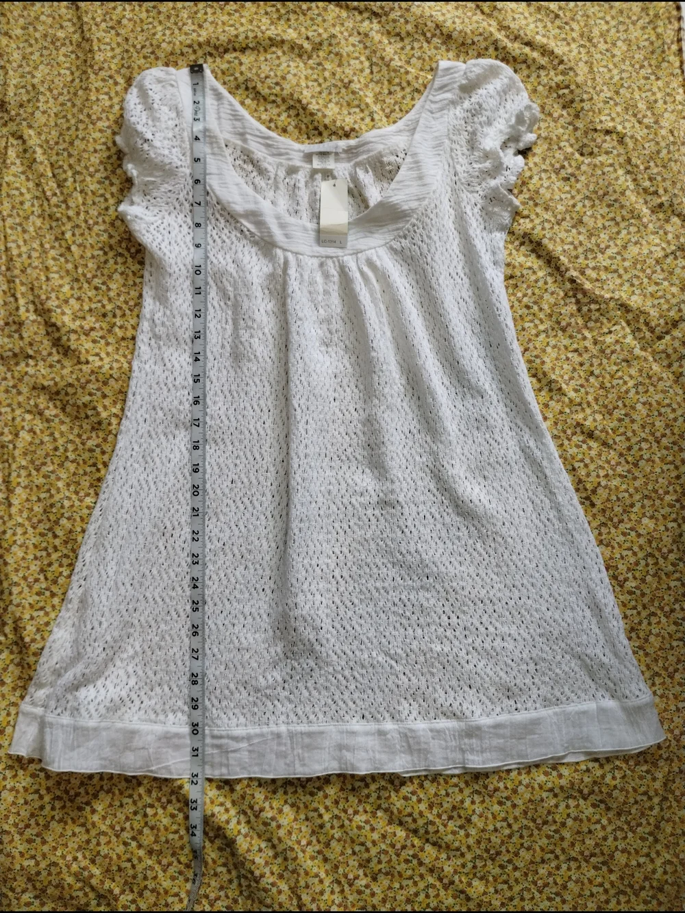 White Lace Tunic Top - Women's Lightweight Scoop Neck - Picture 3 of 8
